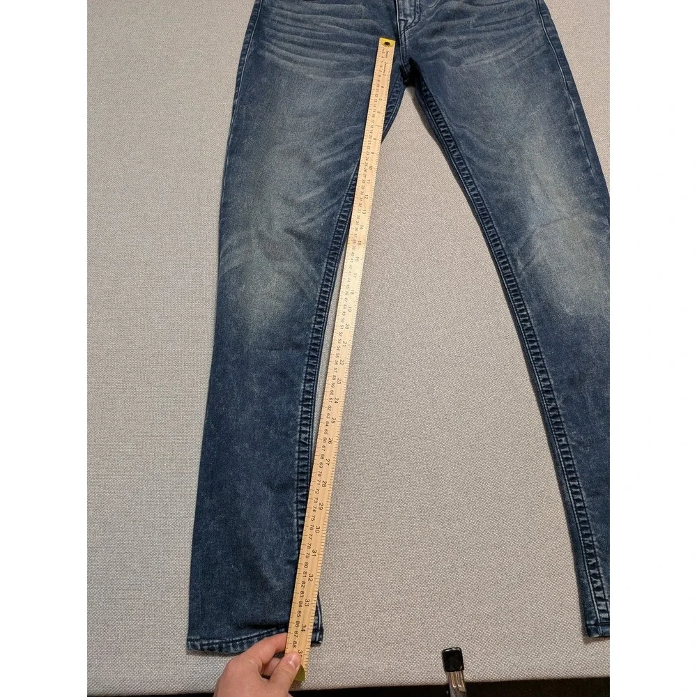 True Religion Mens Jeans Rocco Blue 33x34 Relaxed Skinny Denim Stretch Pockets